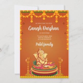 Invitations Ganesh Ganpati numérique invite Ganesh