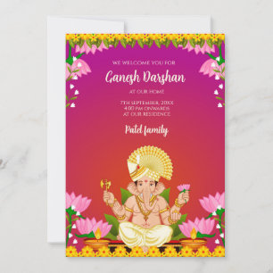 Invitations Ganesh numériques Invitations Ganpati