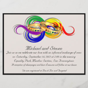 Invitations Gay Wedding Personnalisées, Non Formel
