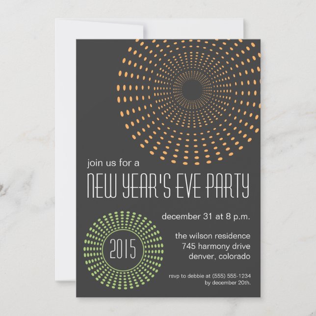 Invitations géométriques de partie de réveillon de (Devant)