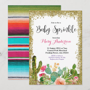 Invitations Gold Baby Sprinkle