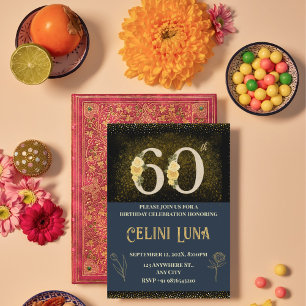 Invitations Gold & Black 60th Birthday