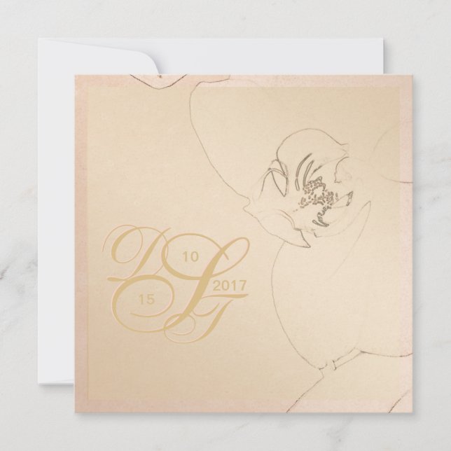 Invitations Gold de l'Orchid Blush (Devant)