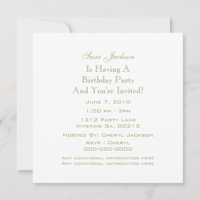 Invitations Gold Star Party (Devant)