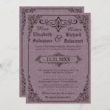 Invitations gothiques victoriens Mariage damassé