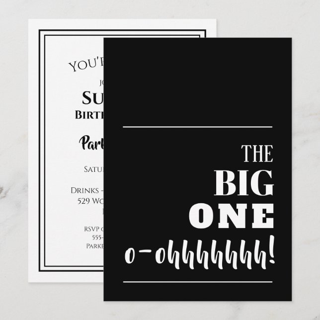 Invitations grand anniversaire - N'IMPORTE QUELLE  (Devant / Derrière)