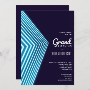 Invitations Grand Ouverture Blue Neon