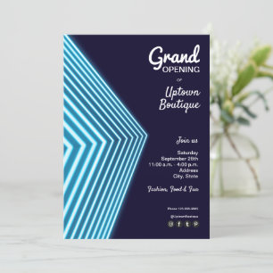 Invitations Grand Ouverture Blue Neon