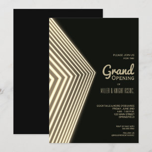Invitations Grand Ouverture Gold Neon