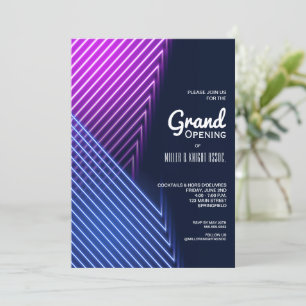 Invitations Grand Ouverture Pink Purple Neon