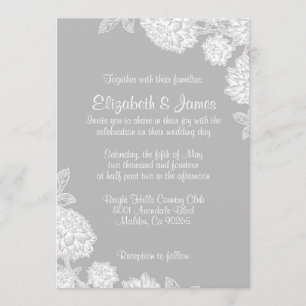 Invitations grises élégantes de mariage