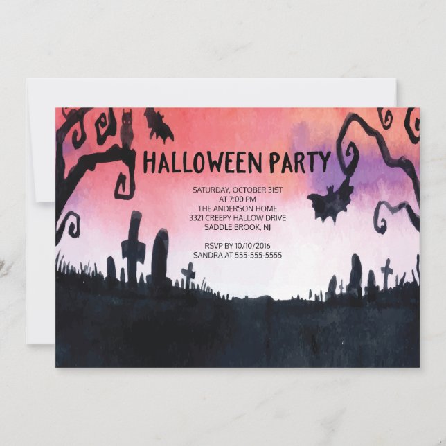 Invitations hantées de partie de Halloween de (Devant)