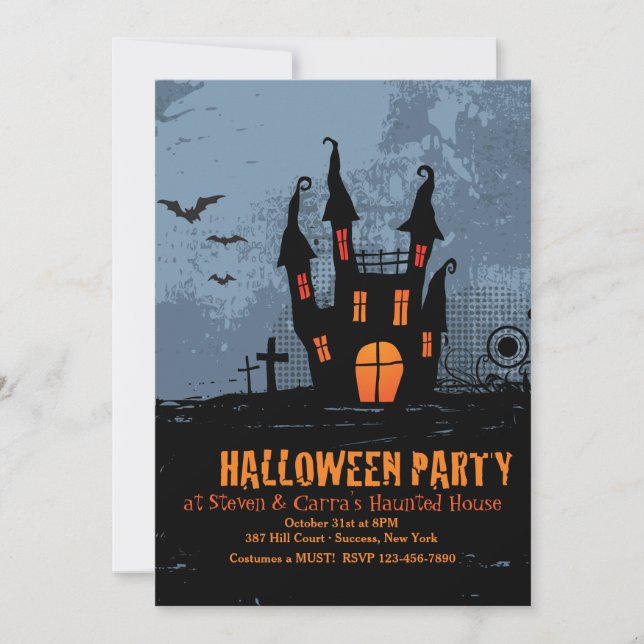 Invitations Haunted House Halloween Party (Devant)