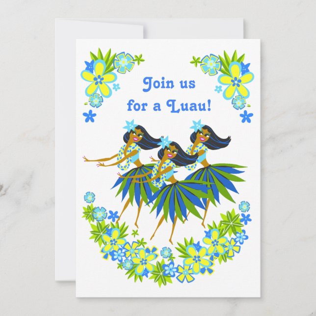 Invitations Heaveny Hula Luau et BBQ (Devant)
