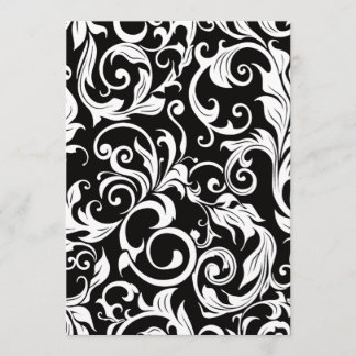 Invitations Hot Pink White & Black Mariage damassé