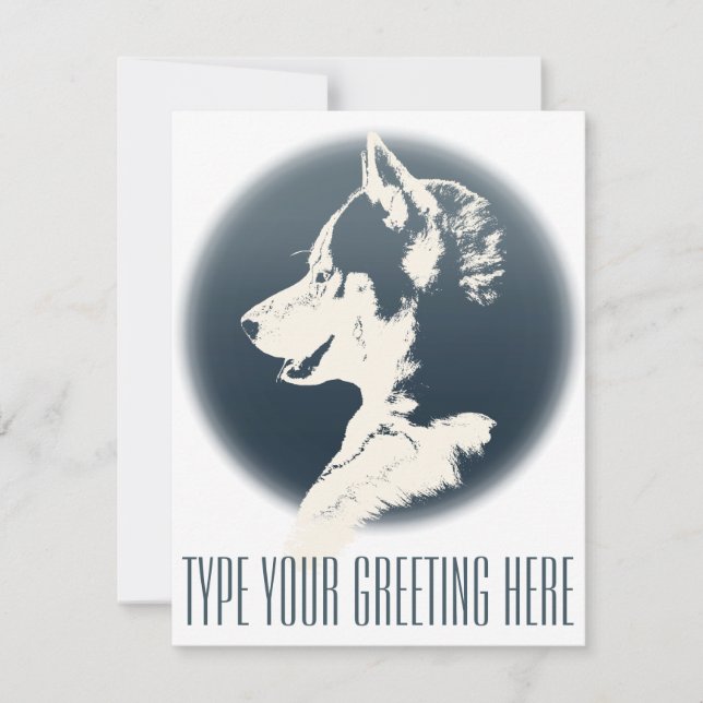 Invitations Husky personnalisées carte Husky Sibér (Devant)
