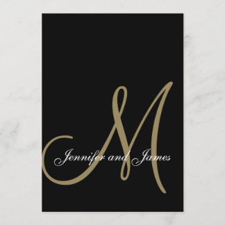 Invitations initiales aux mariages d'or noir