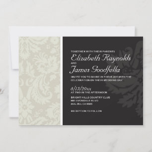 Invitations Ivory Mariage damassé