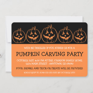 Invitations Jack O'Lantern Silhouette Halloween