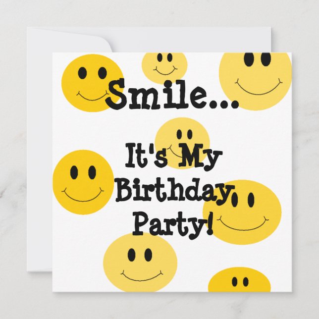 Invitations jaunes de fête d'anniversaire de (Devant)