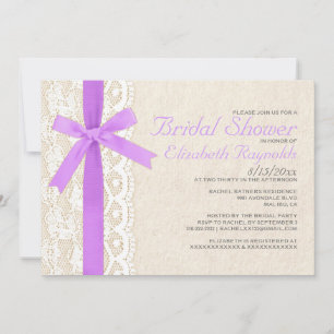 Invitations Lavender Bow & Lace Bridal Show