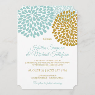 Invitations légères Turquoise & Gold Wedding