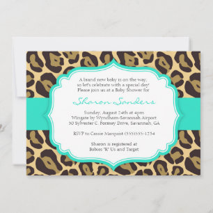 Invitations Leopard & Turquoise Baby Shower