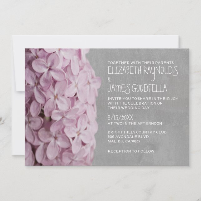 Invitations lilas de mariage (Devant)
