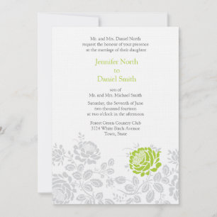 Invitations Lime Et Grey Mariage damassé