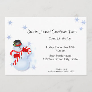 Invitations lunatiques de fête de Noël de bonhomme
