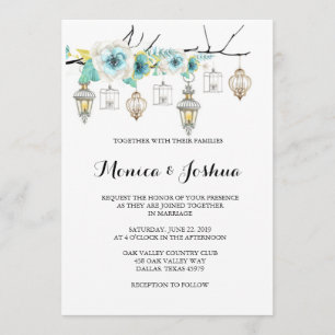 Invitations lunatiques de mariage de lanterne