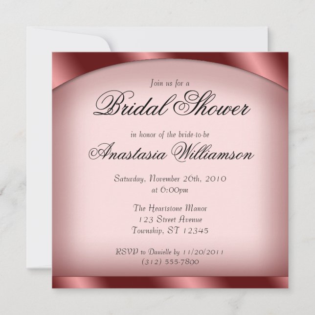 Invitations Luscious Rose Bridal Douche (Devant)
