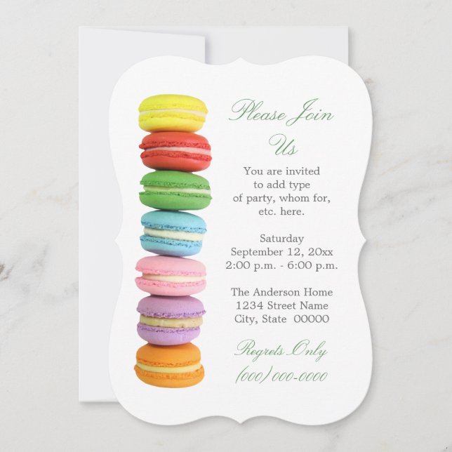 Invitations Macarons (Devant)