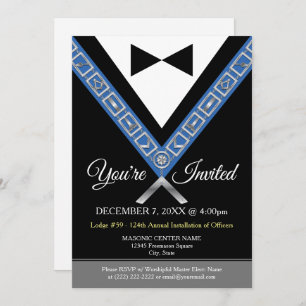 Invitations maçonniques Tuxedo   Bijoux Freemason