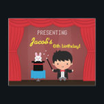 Invitations Magicien Kids Magic Birthday Party<br><div class="desc">Invitation vos enfants invités pour une fête d'anniversaire magique avec cette invitation de fête d'anniversaire mignonne et colorée. Le design a un petit garçon mignon dans un habit magicien de gilet en tailles noires et de cravate arc rouge avec une baguette magique dans la main. il joue le tour de...</div>