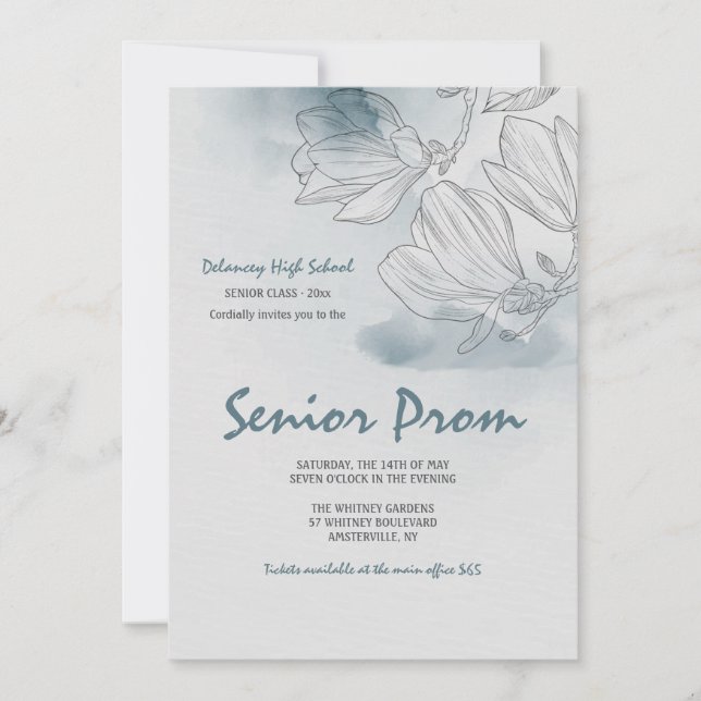 Invitations Magnolia Mist Prom (Devant)