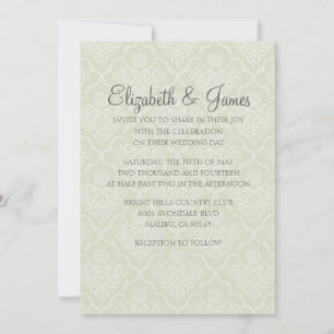Invitations Mariage damassé modernes personnalisée