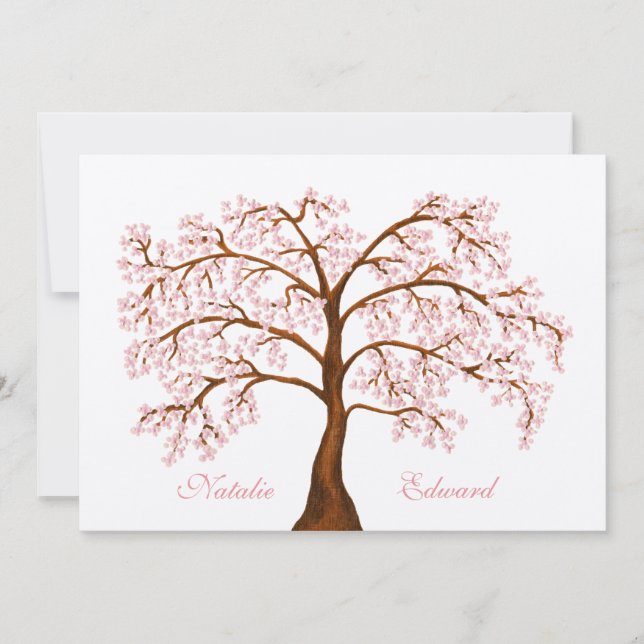 Invitations Mariage Sakura Cherry Blossom Tree (Devant)