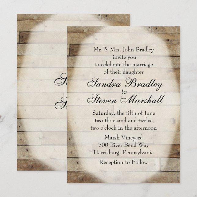 Invitations mariages campagnards (Devant / Derrière)