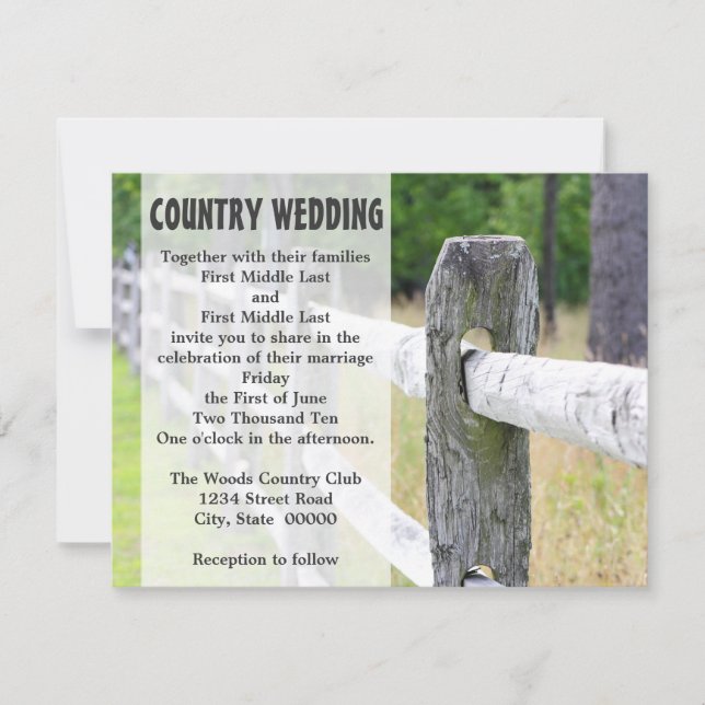 Invitations mariages campagnards (Devant)