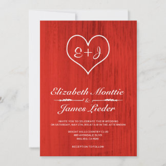 Invitations Mariages campagnards rouges