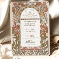 Invitations mariages de automne Art Nouveau par Mu