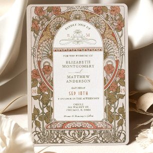 Invitations mariages de automne Art Nouveau par Mu
