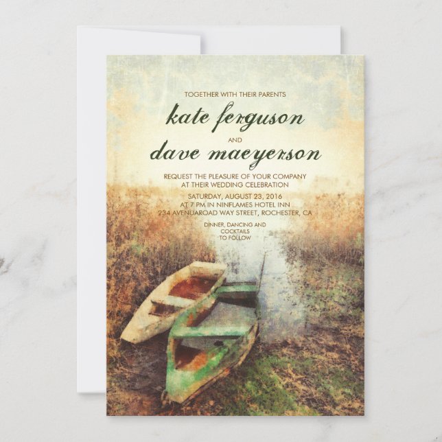 Invitations Mariages de automne de Rustic Lake (Devant)