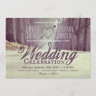 Invitations Mariages de automne des arbres rustiqu