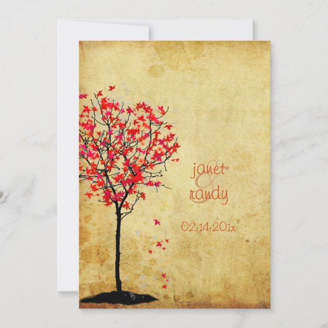 Invitations Mariages de automne/feuilles d'érable  (Devant)