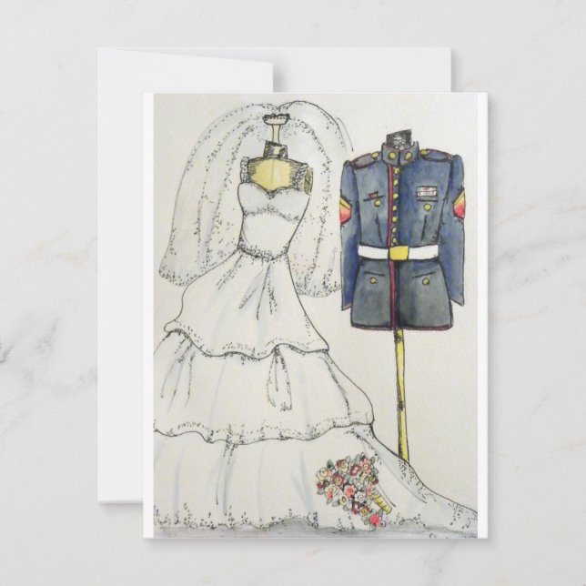 Invitations marines de mariage des USA (Devant)