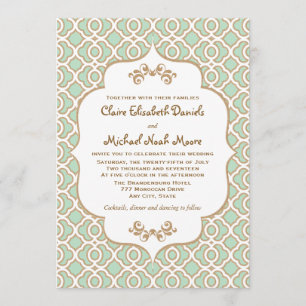 Invitations marocaines en bon état de mariage d'or