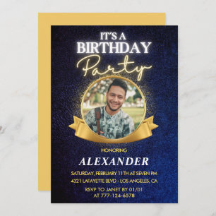 Invitations masculines 24e anniversaire Elegant Ch