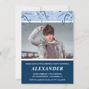 Invitations masculines à 18e anniversaire Photo Na